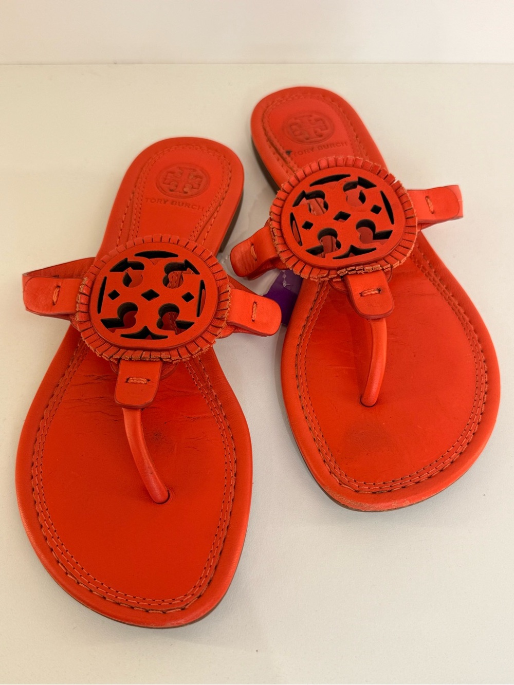 Tory Burch Orange Millers Sandals Sz 6